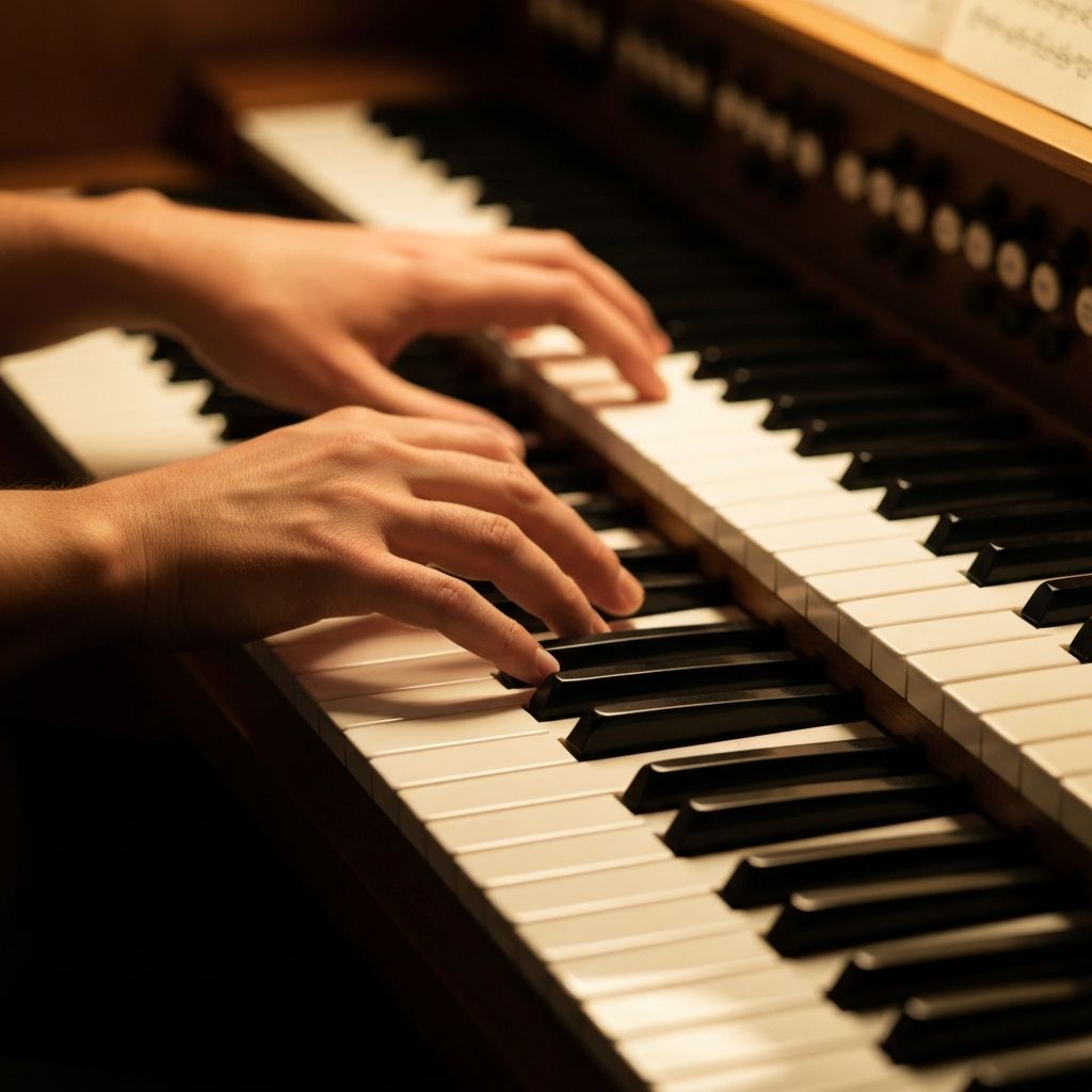 Organista tocando órgão JOHANNUS